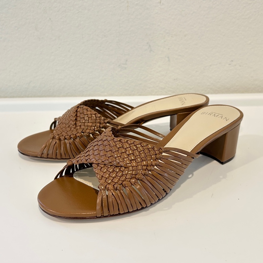Alexandre Birman Ellie Woven Block Heel Slide Sandals, Size 36, New in Box